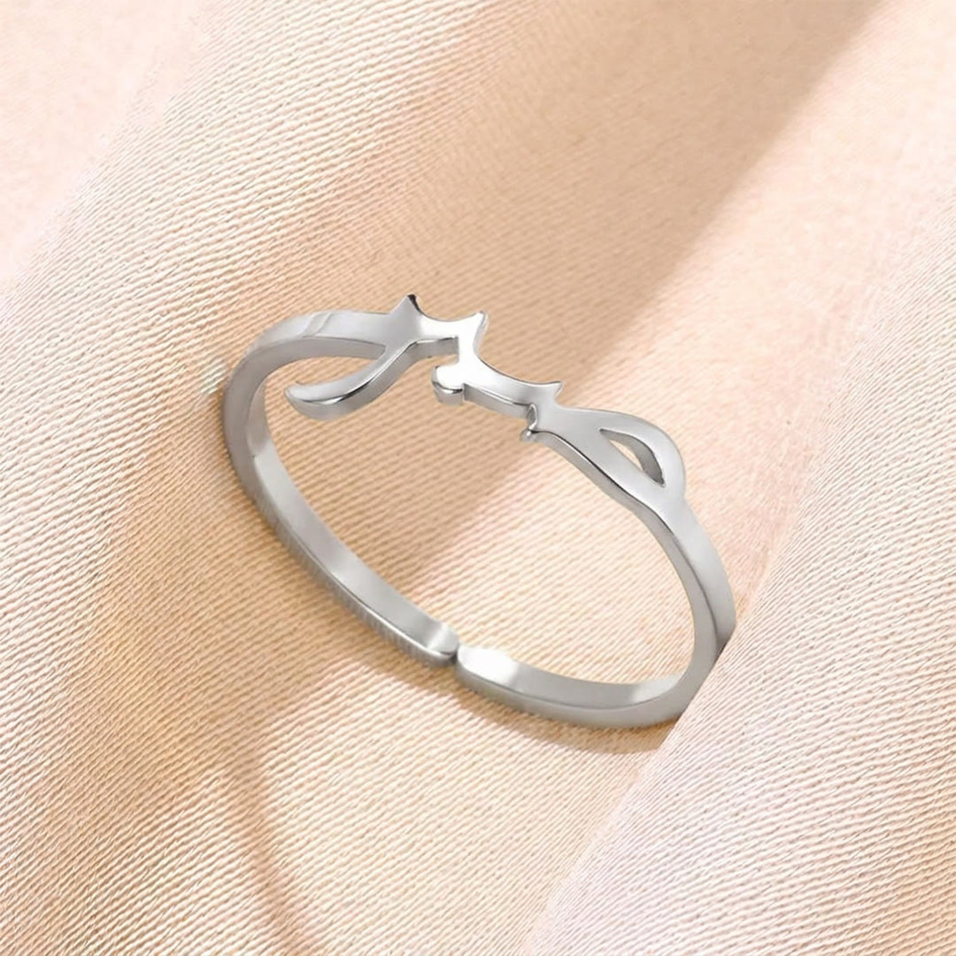 HilalHaven Cursive Whisper Hubb Love Script Adjustable Ring  - image 9