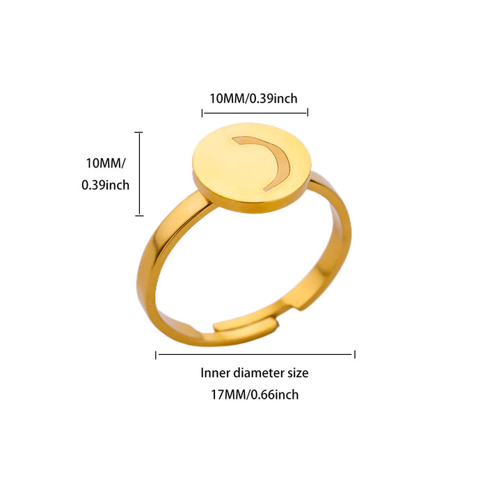 FREE Today: Single Stroke Letter Medallion Gold-Plated Adjustable Steel Signet Ring  - Alif2 - image 9
