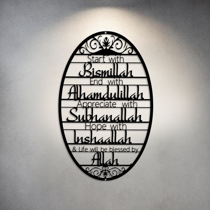 HilalHaven Ornamental Rim Life Mindset Inscription Metal Wall Decor - image 0