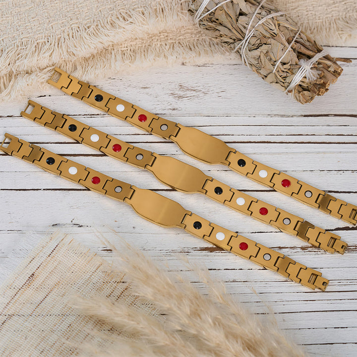 HilalHaven Modular Square Panel Allah Multi-Verse Link Bracelet Two-Tone Titanium Steel Business Bracelet  - image 7