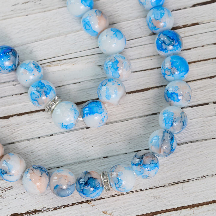 HilalHaven Marbled Globe  Handcrafted Glass Minimal 33 Beads Tasbih  - image 3