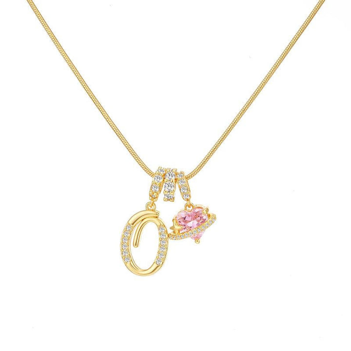 HilalHaven Ornate Cursive Initial with Heart Charm Minimal Snake‑Chain Necklace - O - image 16