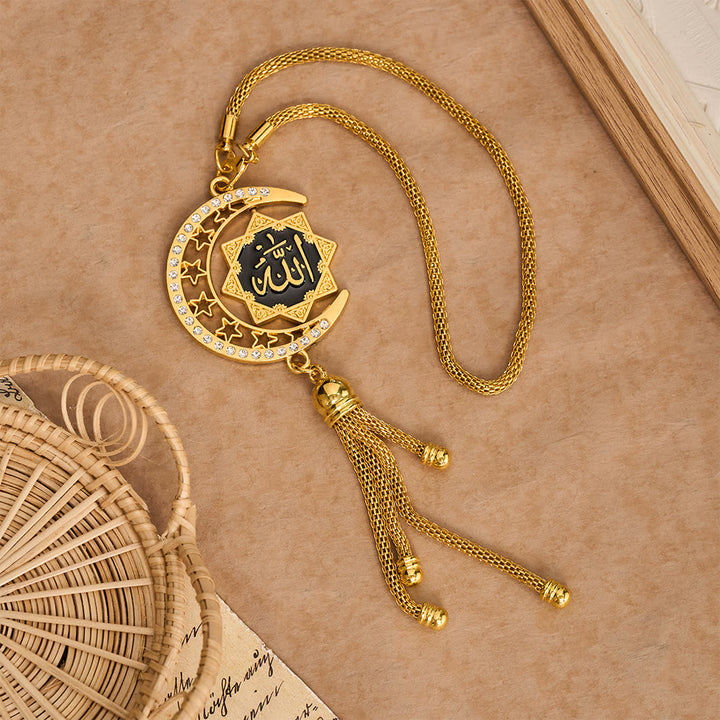 HilalHaven Crescent Order Allah Calligraphy Enamel Car Pendant - image 2