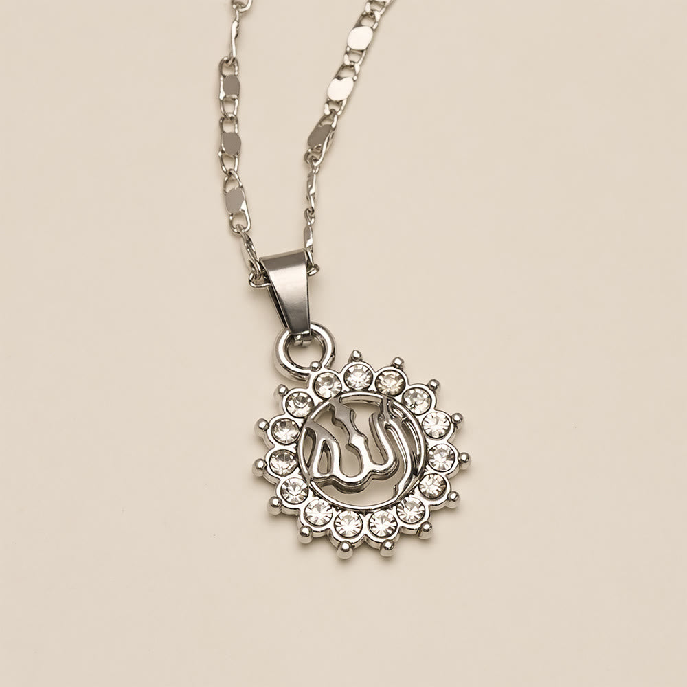 HilalHaven Allah Sacred Arabic Calligraphy Sunburst Pendant Necklace - image 4
