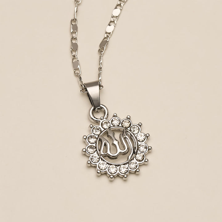 HilalHaven Allah Sacred Arabic Calligraphy Sunburst Pendant Necklace - image 4