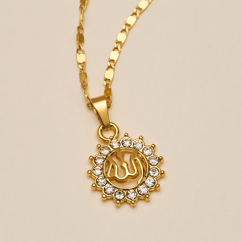 HilalHaven Allah Sacred Arabic Calligraphy Sunburst Pendant Necklace - image 2