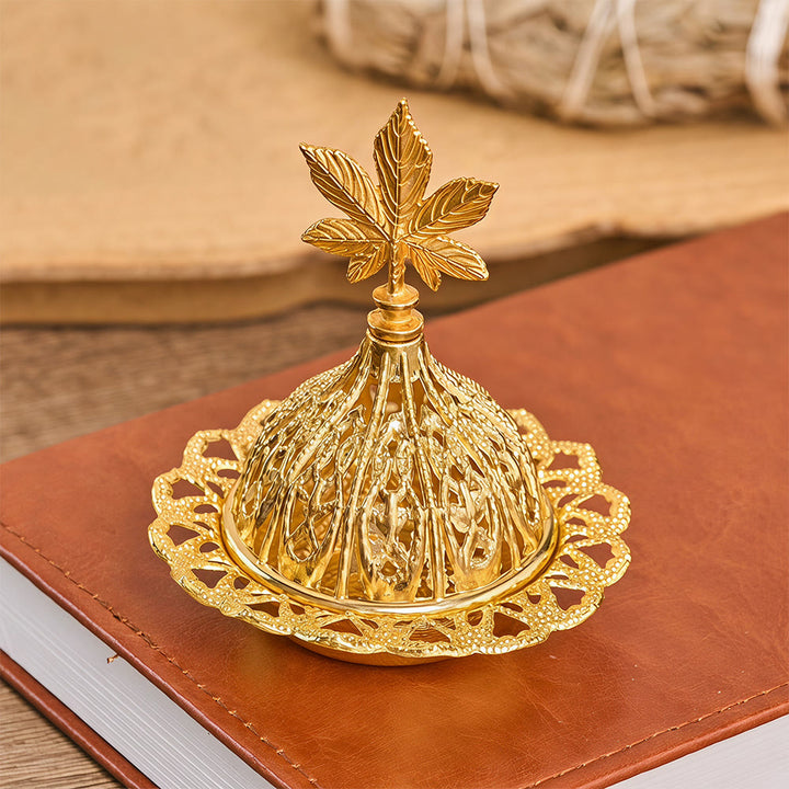 HilalHaven Filigree‑Dome Leaf‑Finial Decorative Bakhoor Burner - image 4
