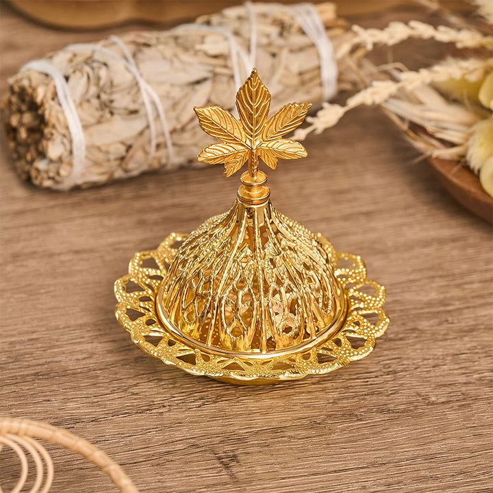 HilalHaven Filigree‑Dome Leaf‑Finial Decorative Bakhoor Burner - image 0