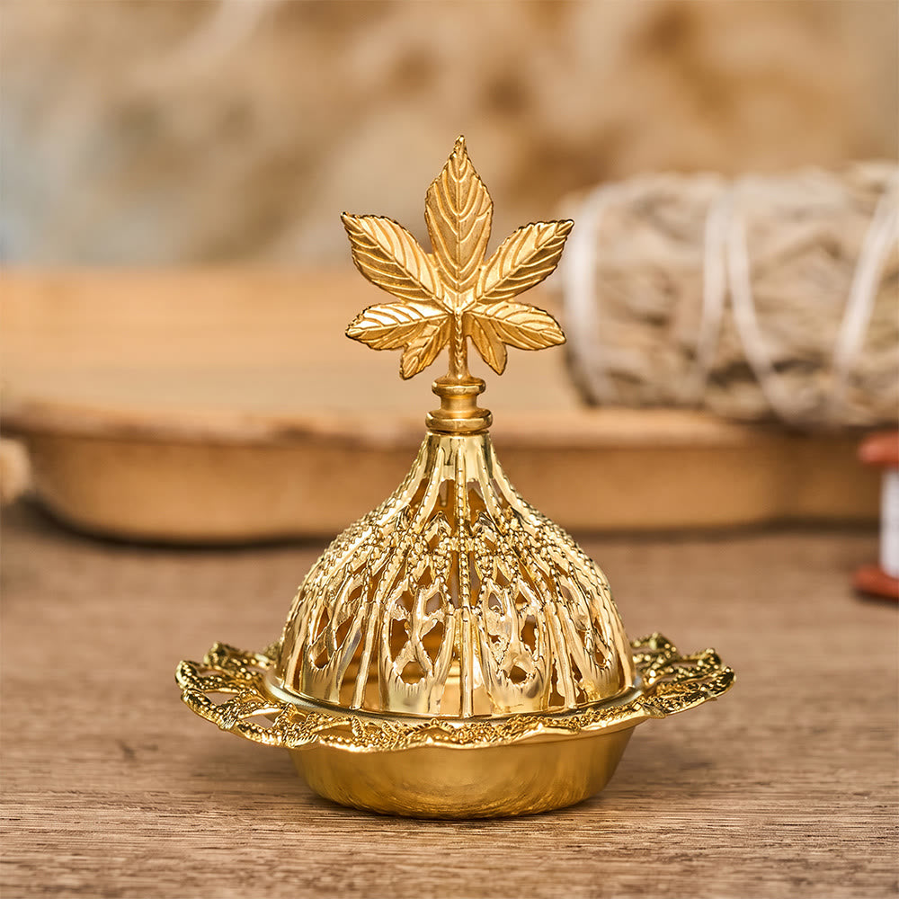 HilalHaven Filigree‑Dome Leaf‑Finial Decorative Bakhoor Burner - image 2