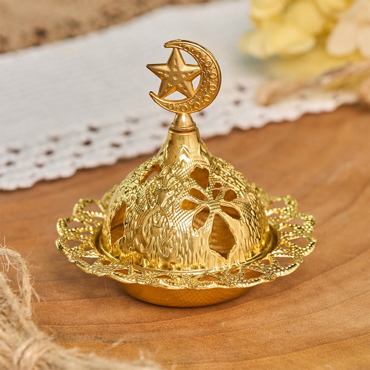 HilalHaven Filigree‑Dome Crescent‑Star Finial Incense Burner - image 0