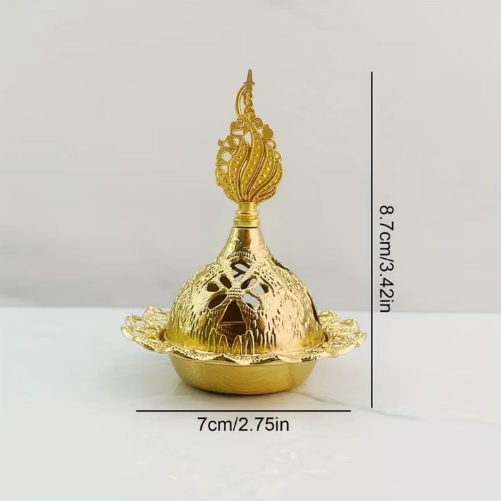 HilalHaven Filigree‑Dome Feather‑Finial Decorative Bakhoor Burner - image 7