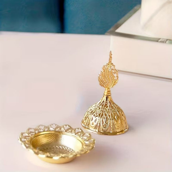 HilalHaven Filigree‑Dome Feather‑Finial Decorative Bakhoor Burner - image 2