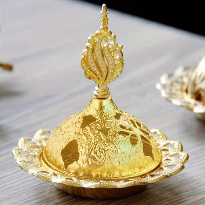 HilalHaven Filigree‑Dome Feather‑Finial Decorative Bakhoor Burner - image 4