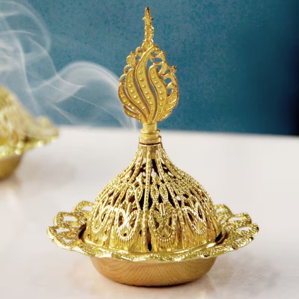 HilalHaven Filigree‑Dome Feather‑Finial Decorative Bakhoor Burner - image 5