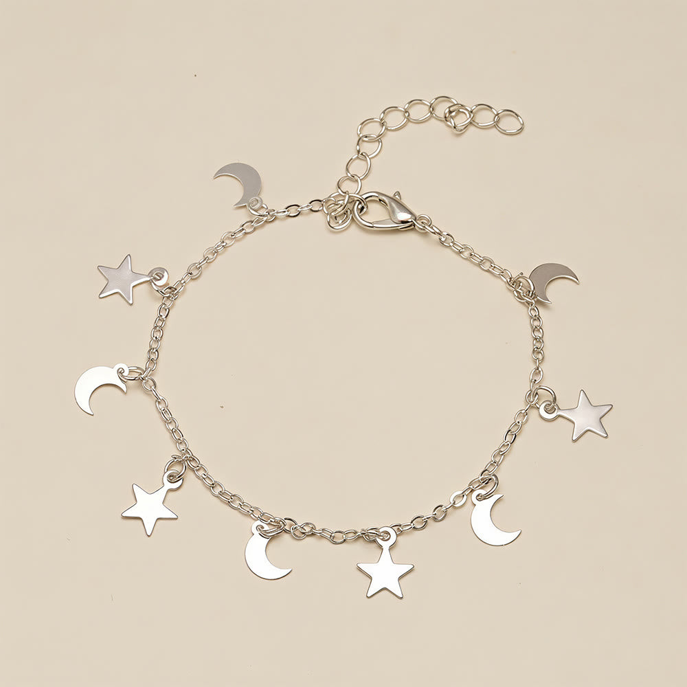 HilalHaven Crescent‑Star Scattered‑Charm Dainty Chain Bracelet - image 8