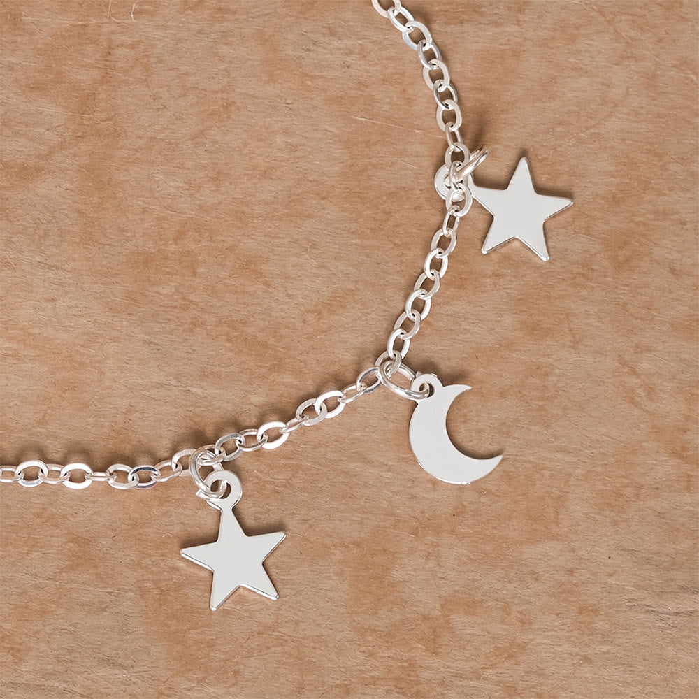 HilalHaven Crescent‑Star Scattered‑Charm Dainty Chain Bracelet - image 7