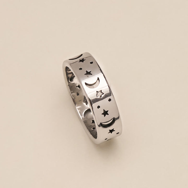 HilalHaven Hollow‑Cut Crescent‑Star Circling‑Band Ring - image 10