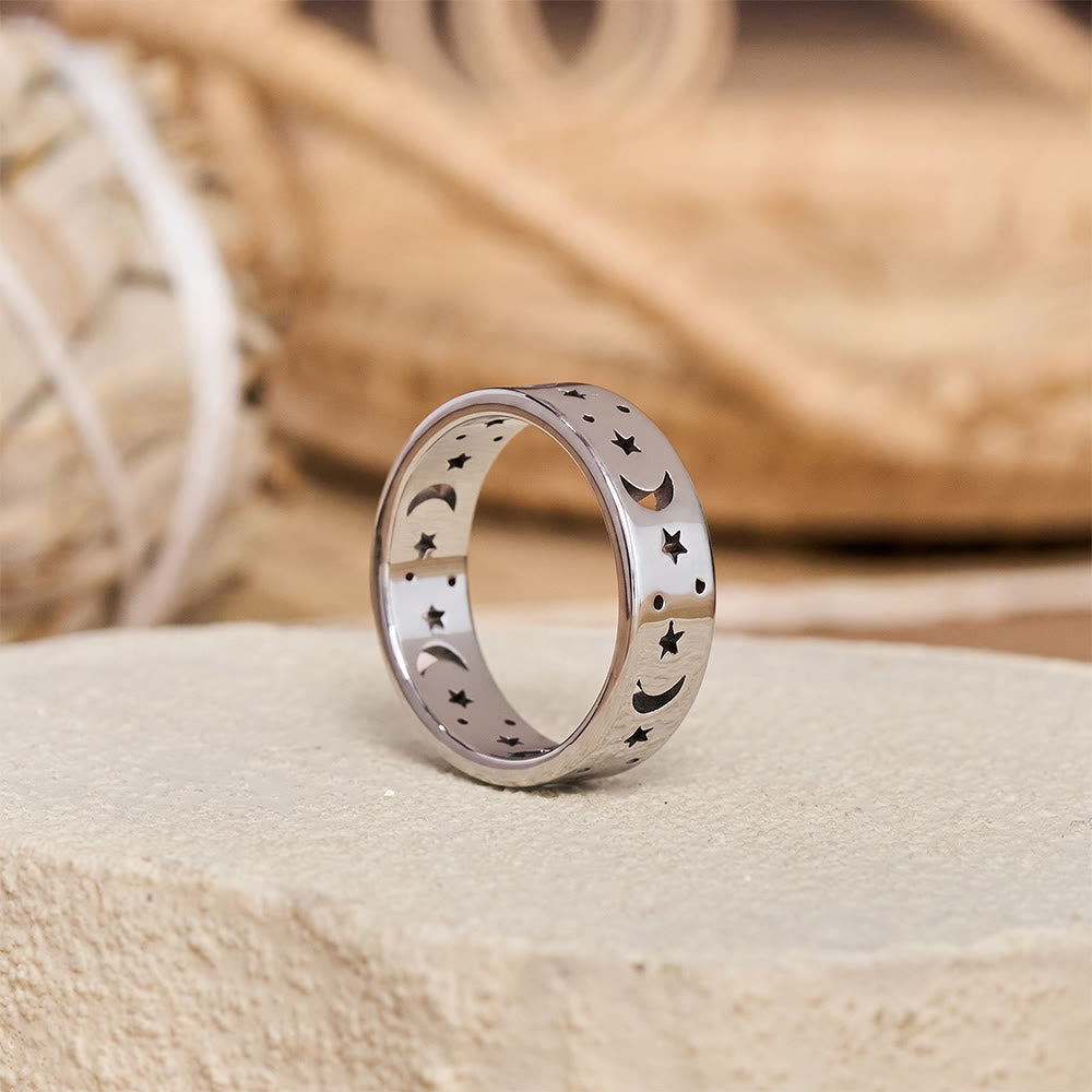 HilalHaven Hollow‑Cut Crescent‑Star Circling‑Band Ring - image 7
