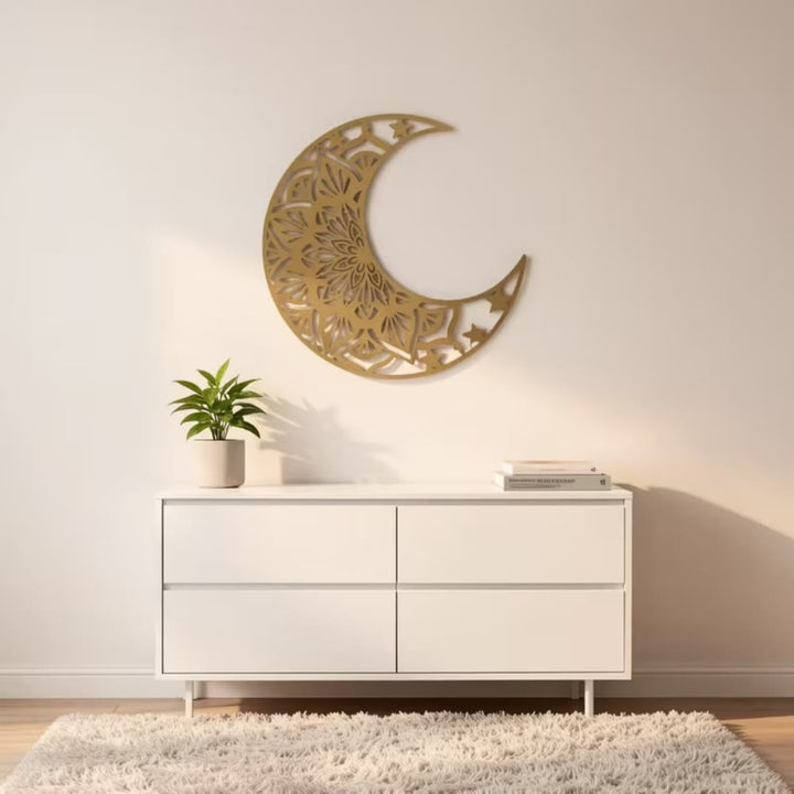 HilalHaven "Crescent‑Frame Mandala‑Pattern Star‑Accent Metal Wall Decor - image 14