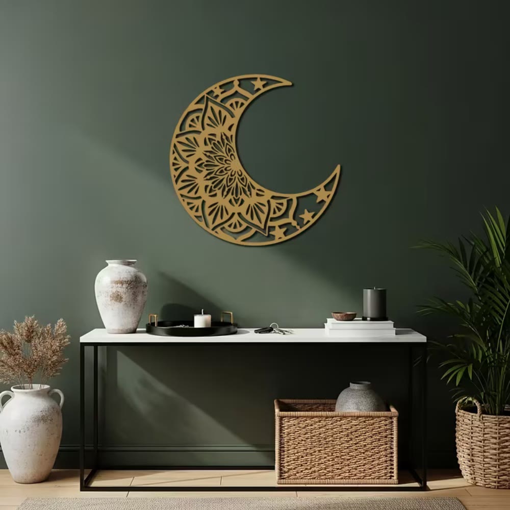 HilalHaven "Crescent‑Frame Mandala‑Pattern Star‑Accent Metal Wall Decor - image 13