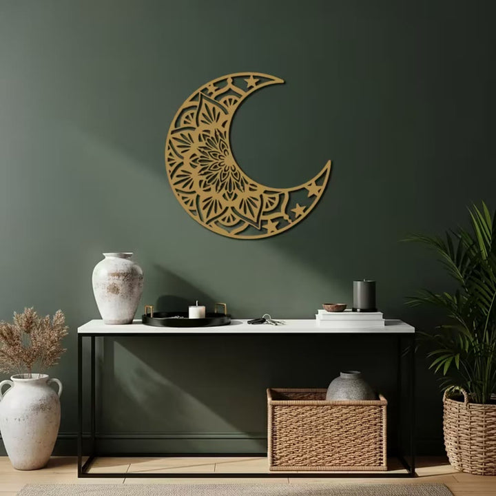 HilalHaven "Crescent‑Frame Mandala‑Pattern Star‑Accent Metal Wall Decor - image 13
