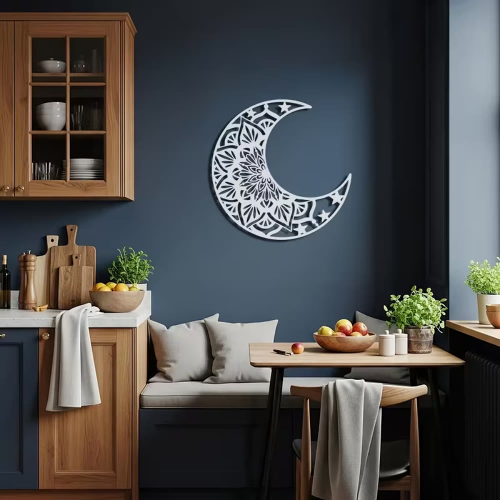 HilalHaven "Crescent‑Frame Mandala‑Pattern Star‑Accent Metal Wall Decor - image 8