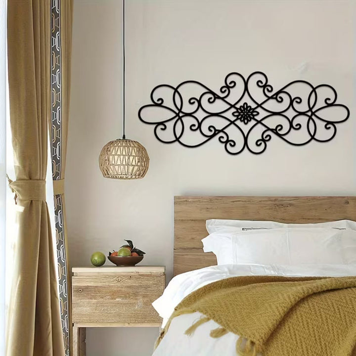 HilalHaven Symmetrical Looped‑Vine Mid‑Floral Long‑Shape Modern‑Style Metal Wall Decor - image 2