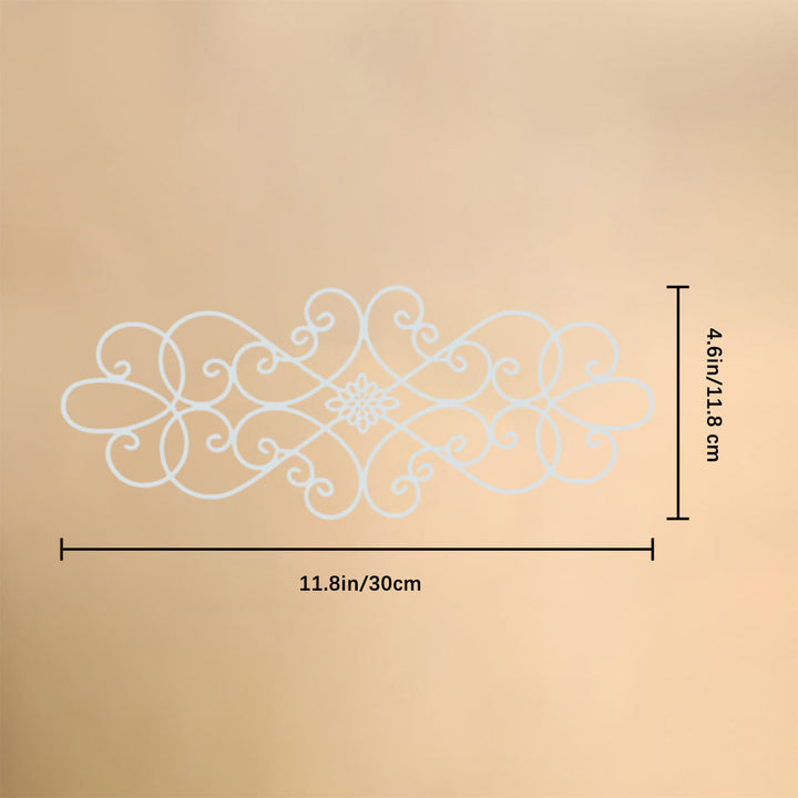 HilalHaven Symmetrical Looped‑Vine Mid‑Floral Long‑Shape Modern‑Style Metal Wall Decor - Silver - 11.81&