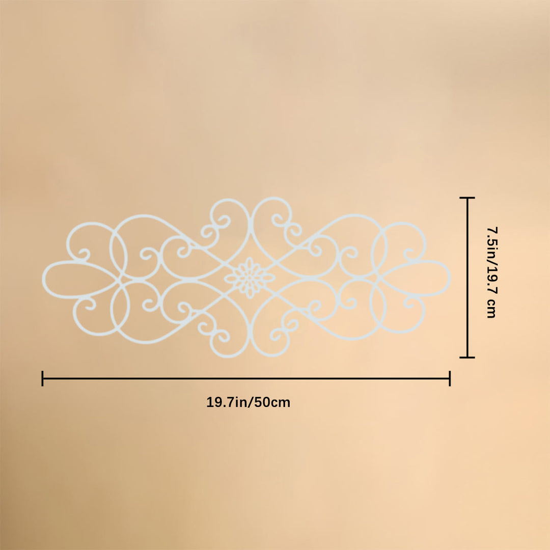 HilalHaven Symmetrical Looped‑Vine Mid‑Floral Long‑Shape Modern‑Style Metal Wall Decor - Silver - 19.7&