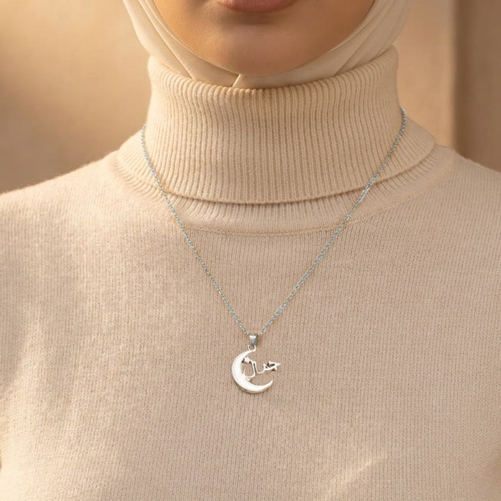 HilalHaven Crescent‑Star Framed Custom Arabic‑Name Pendant Necklace - image 6