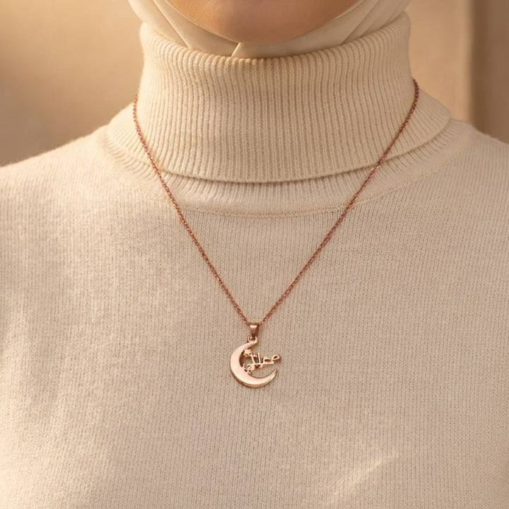 HilalHaven Crescent‑Star Framed Custom Arabic‑Name Pendant Necklace - image 9
