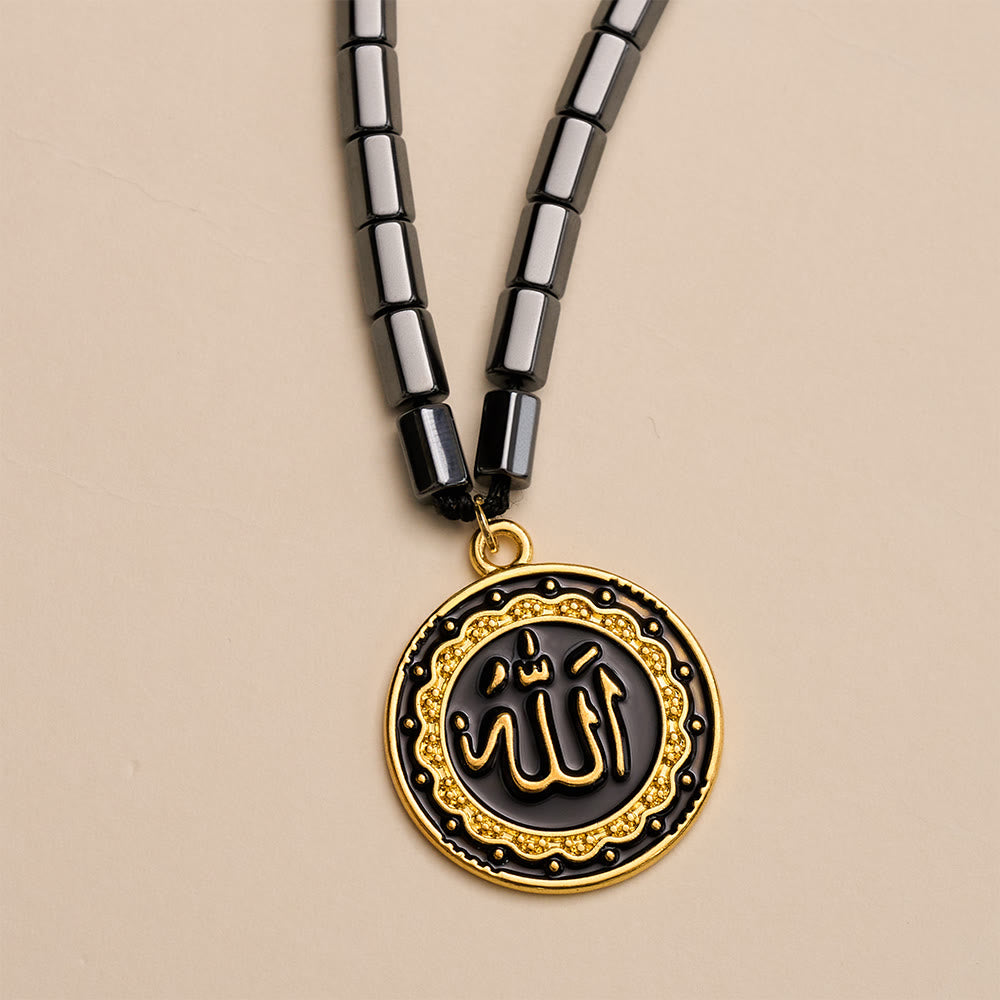 HilalHaven Elegant Hematite Allah Necklace,  Necklace for Daily Spiritual Wear - image 6