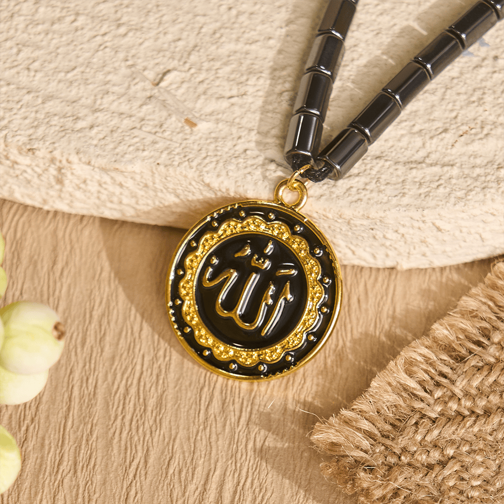 HilalHaven Elegant Hematite Allah Necklace,  Necklace for Daily Spiritual Wear - image 2