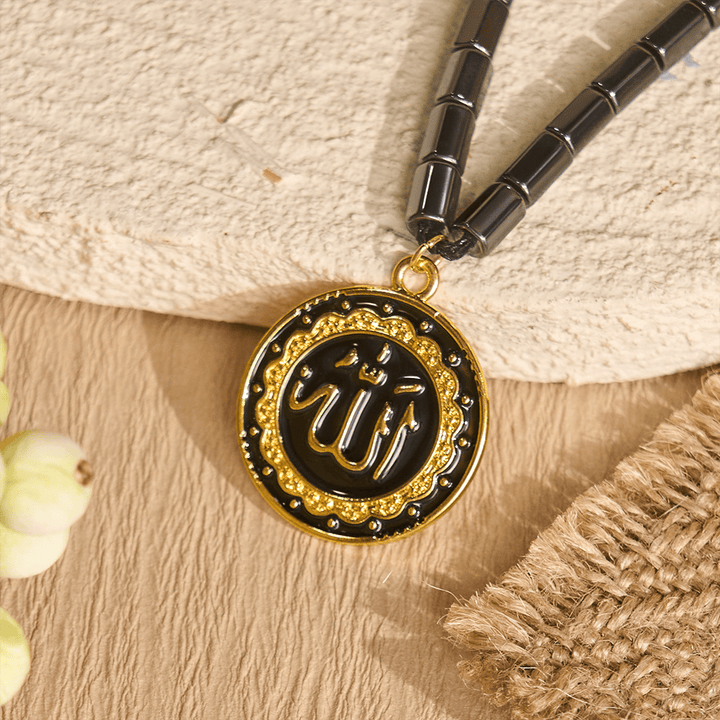 HilalHaven Elegant Hematite Allah Necklace,  Necklace for Daily Spiritual Wear - image 2
