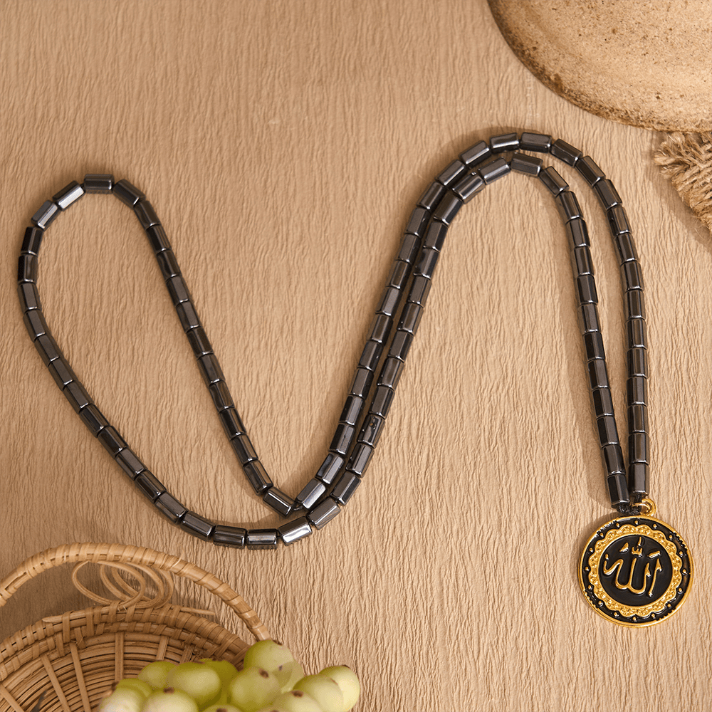 HilalHaven Elegant Hematite Allah Necklace,  Necklace for Daily Spiritual Wear - image 3