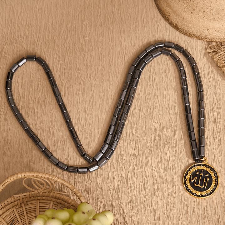 HilalHaven Elegant Hematite Allah Necklace,  Necklace for Daily Spiritual Wear - image 3