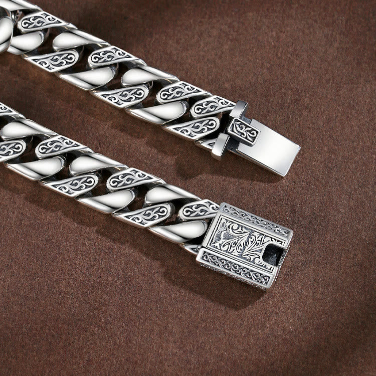 HilalHaven Ornate Arabesque Etched Clasp Heavy‑Link Timeless Daily Bracelet  - image 3