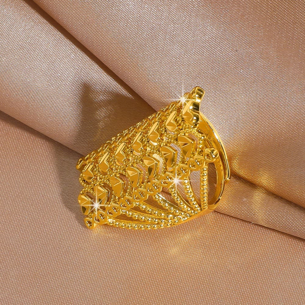 HilalHaven Interwoven Heart Lattice Wide Band Statement Ring - image 3