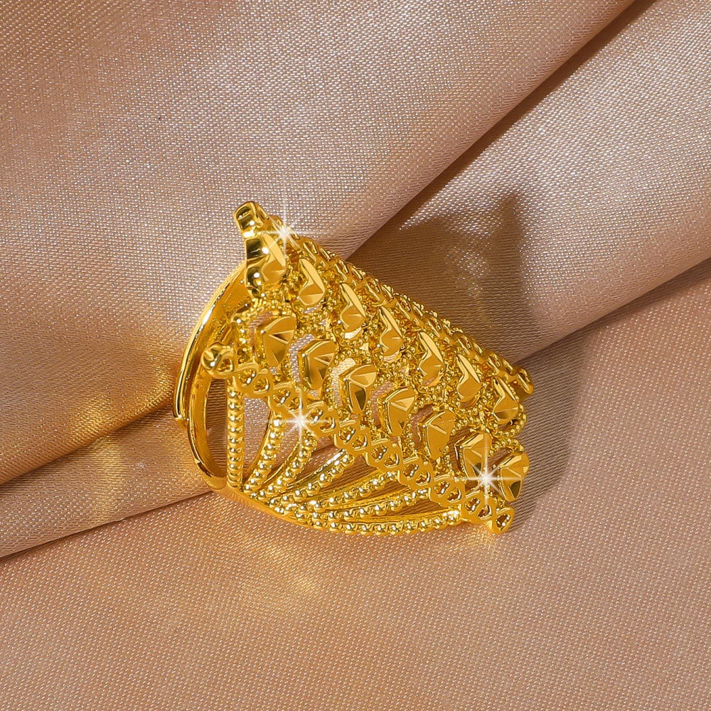 HilalHaven Interwoven Heart Lattice Wide Band Statement Ring - image 2