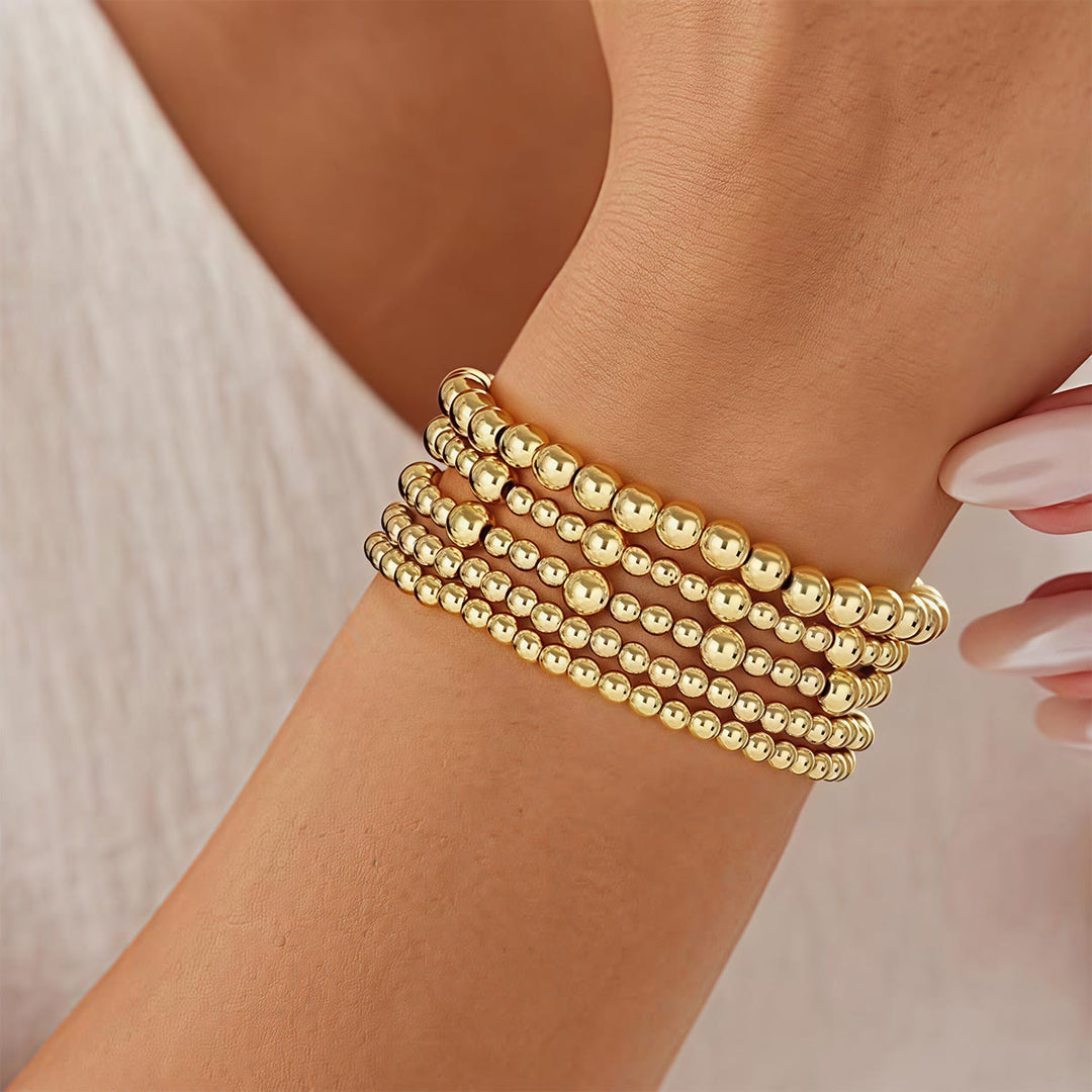 HilalHaven Stackable Detailed Band Bracelet Set Polished Stainless‑Steel Multi‑Design Minimal Bracelet - image 0