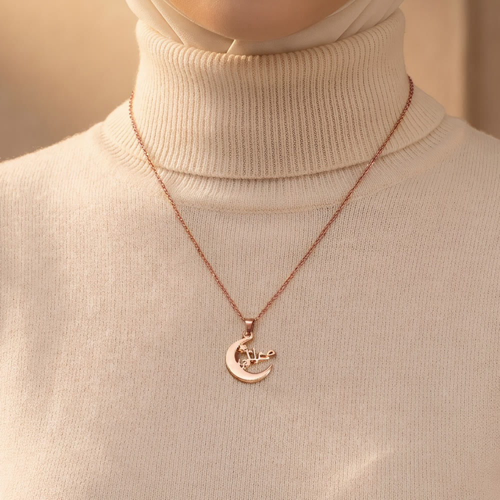 HilalHaven Crescent‑Star Framed Custom Arabic‑Name Pendant Necklace - image 6