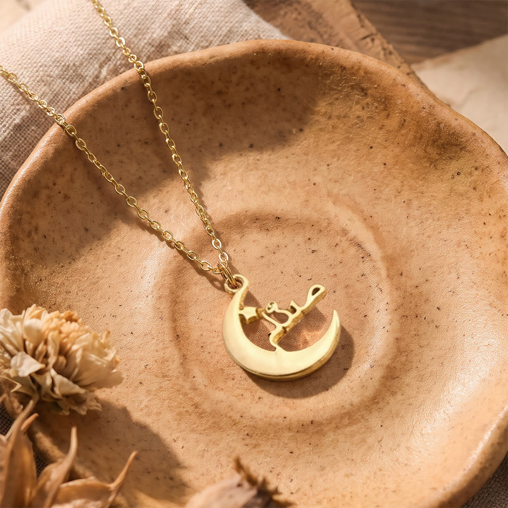 HilalHaven Crescent‑Star Framed Custom Arabic‑Name Pendant Necklace - image 2
