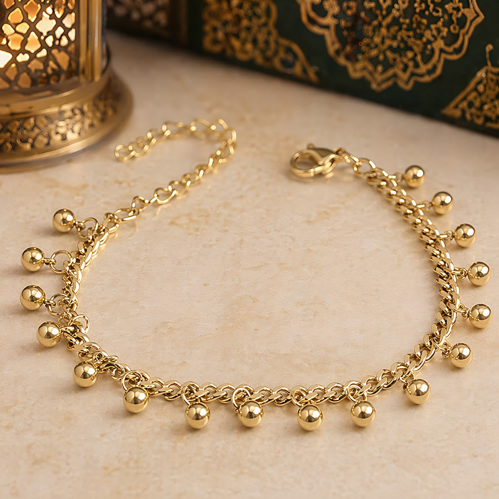 HilalHaven Sequential Sphere Rhythm Dangling Bead Chain Bracelet - image 1