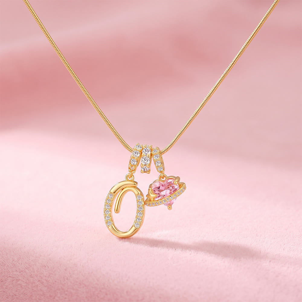 HilalHaven Ornate Cursive Initial with Heart Charm Minimal Snake‑Chain Necklace - O - image 17