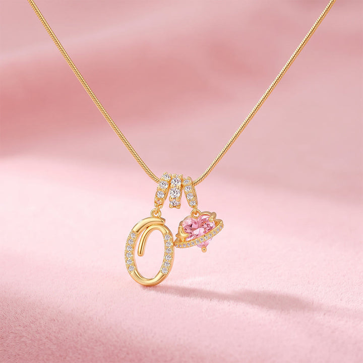 HilalHaven Ornate Cursive Initial with Heart Charm Minimal Snake‑Chain Necklace - O - image 17