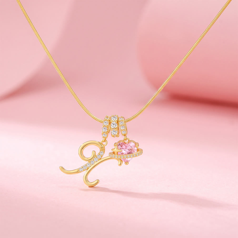 HilalHaven Ornate Cursive Initial with Heart Charm Minimal Snake‑Chain Necklace - X - image 26