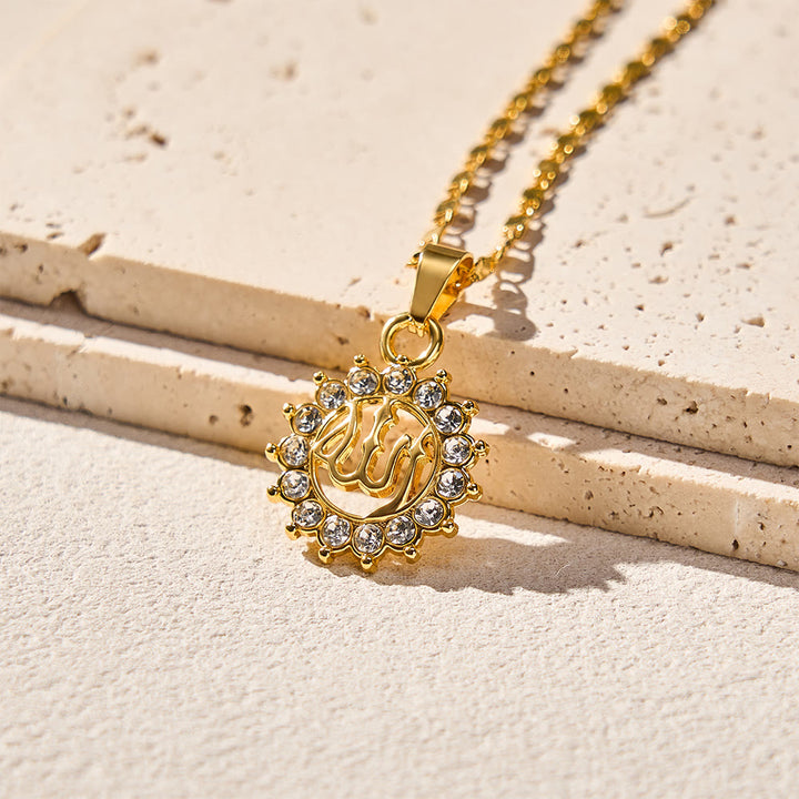 FREE Today: Allah Sacred Arabic Calligraphy Sunburst Pendant Necklace - image 2