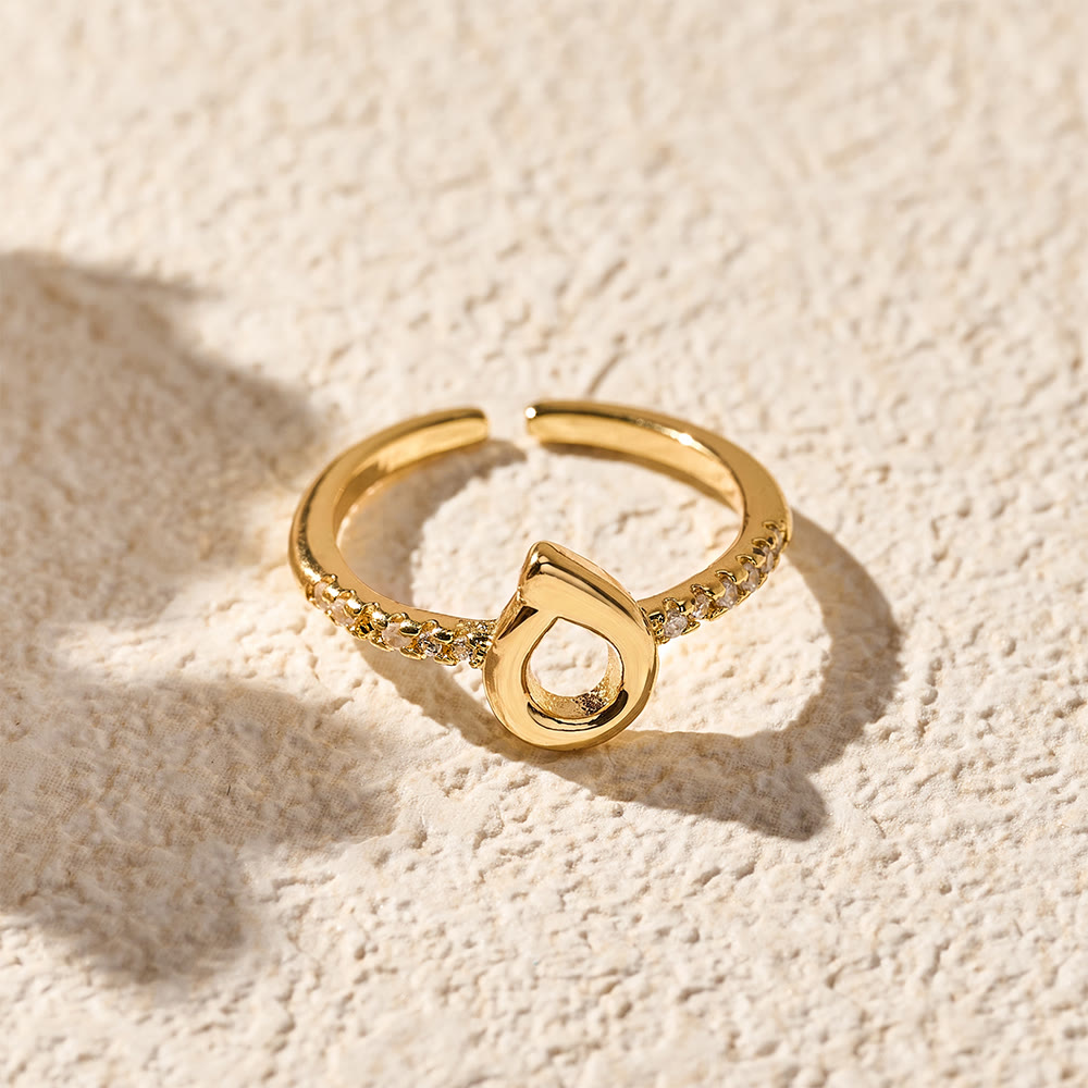 HilalHaven Pavé Band Raised Arabic Letter Open Adjustable Statement Ring - 8 - image 7