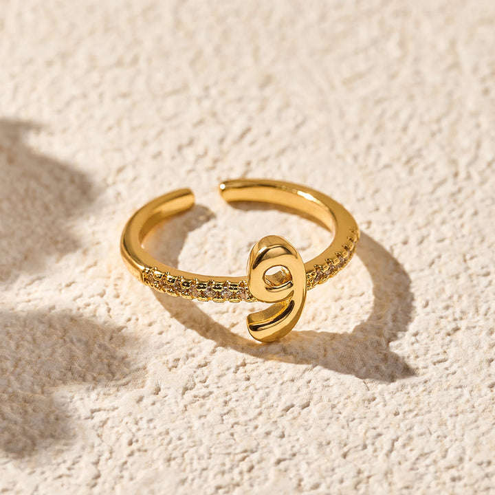 HilalHaven Pavé Band Raised Arabic Letter Open Adjustable Statement Ring - 24 - image 23