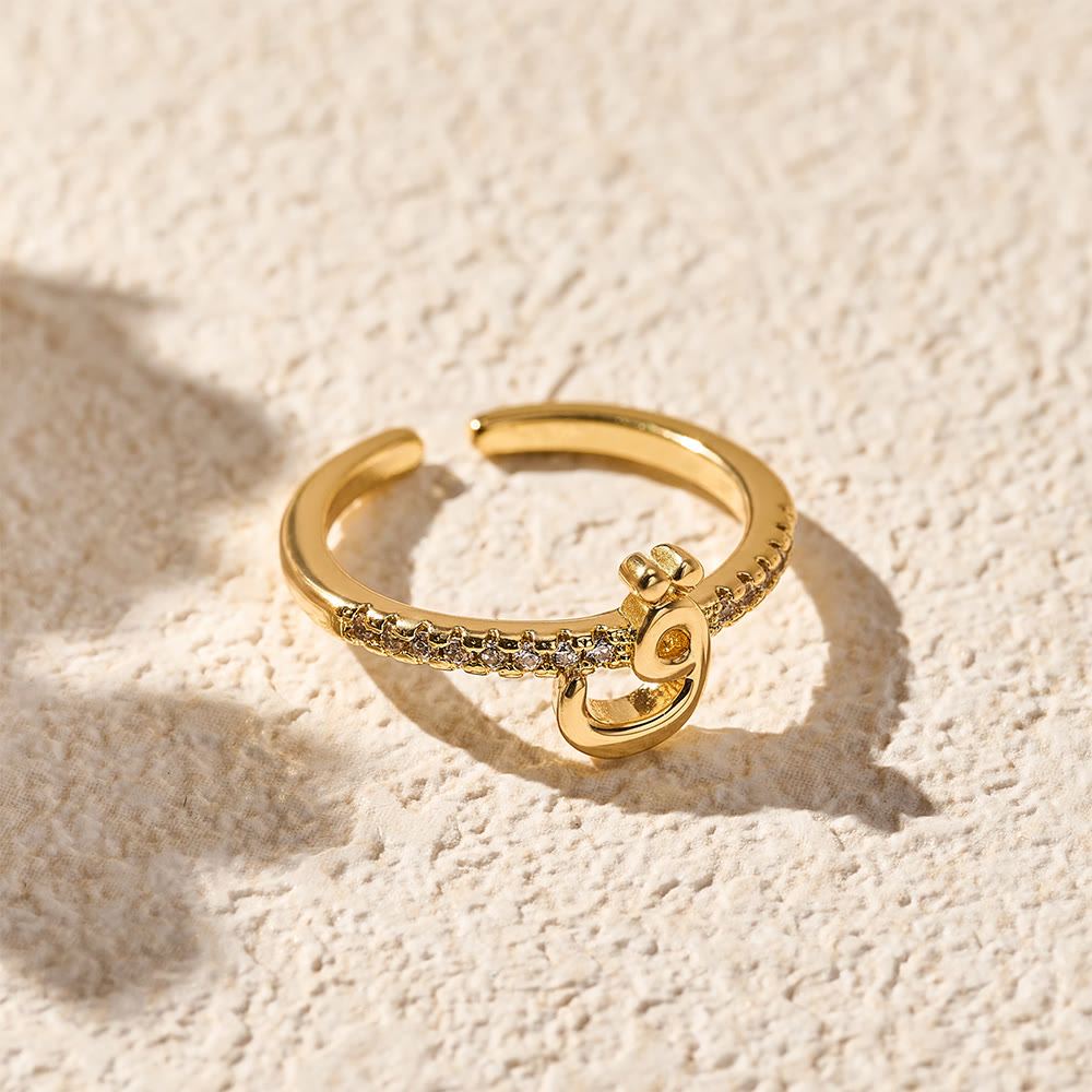 HilalHaven Pavé Band Raised Arabic Letter Open Adjustable Statement Ring - 22 - image 21